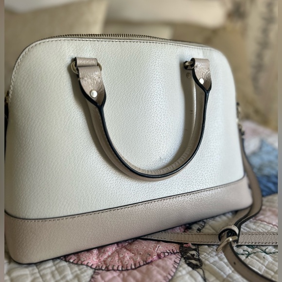 Kate Spade Satchel || White & Tan || Used - Picture 4 of 5